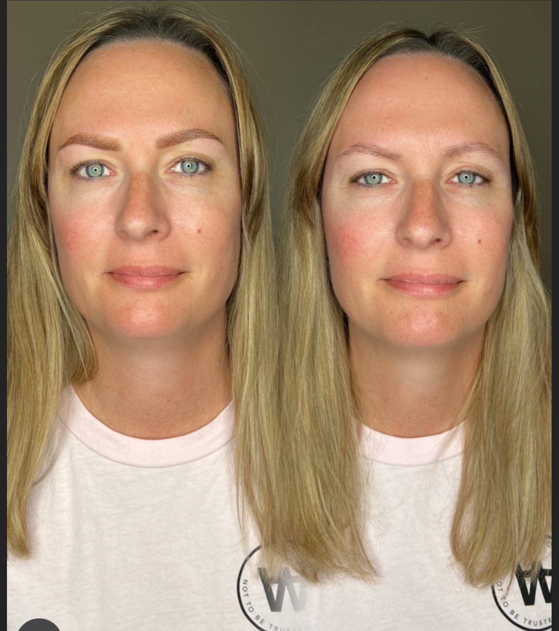 Powder Brows Esbjerg – pudder bryn før og efter med naturlig, lys nuance