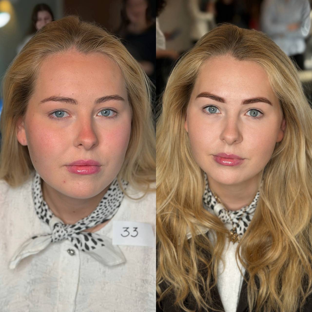 Powder Brows Esbjerg – pudder bryn før og efter behandling