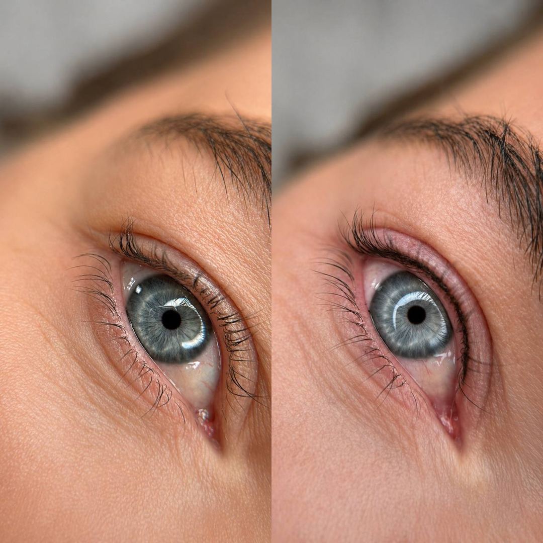 Permanent eyeliner Esbjerg – Præcis vippefortætning før og efter behandling