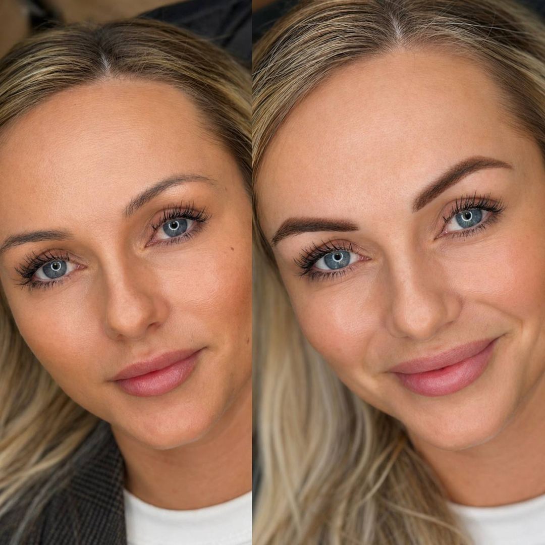Permanent makeup bryn og læber Esbjerg – Powder Lips behandling før og efter