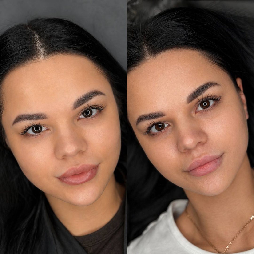 Permanent makeup læber i Esbjerg – Velvet Lips transformation før og efter